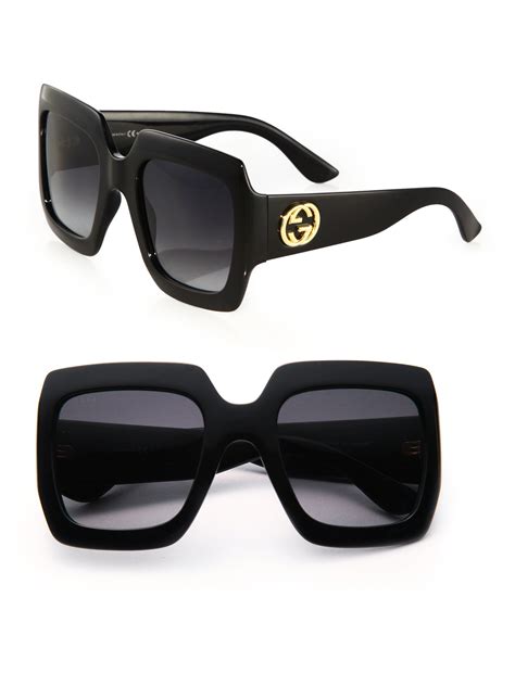 gucci eyewear oversized glasses|Gucci oversized square sunglasses black.